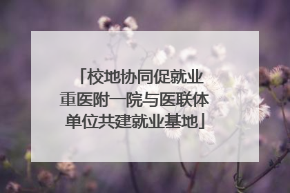 校地协同促就业 重医附一院与医联体单位共建就业基地