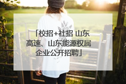 校招+社招 山东高速、山东能源权属企业公开招聘
