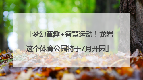 梦幻童趣+智慧运动！龙岩这个体育公园将于7月开园