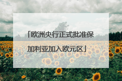 欧洲央行正式批准保加利亚加入欧元区