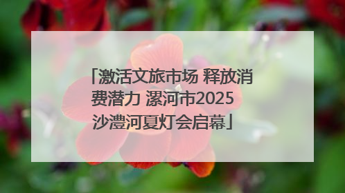 激活文旅市场 释放消费潜力 漯河市2025沙澧河夏灯会启幕