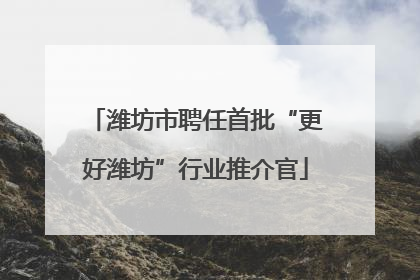 潍坊市聘任首批“更好潍坊”行业推介官