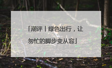 潮评丨绿色出行，让匆忙的脚步变从容