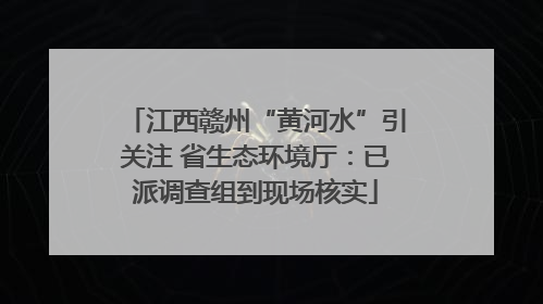 江西赣州“黄河水”引关注 省生态环境厅：已派调查组到现场核实