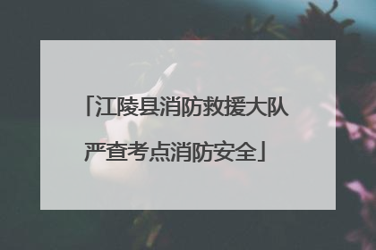 江陵县消防救援大队严查考点消防安全