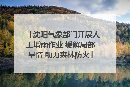 沈阳气象部门开展人工增雨作业 缓解局部旱情 助力森林防火