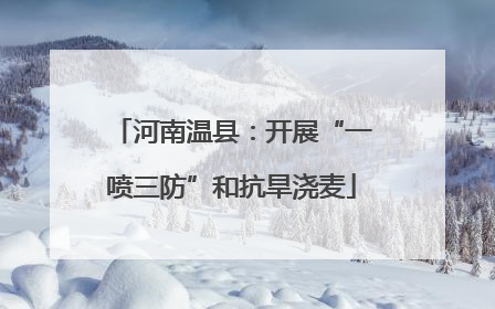 河南温县：开展“一喷三防”和抗旱浇麦