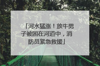 河水猛涨！放牛男子被困在河道中，消防员紧急救援