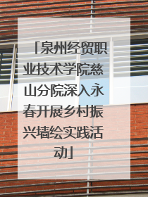 泉州经贸职业技术学院慈山分院深入永春开展乡村振兴墙绘实践活动