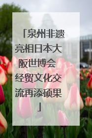 泉州非遗亮相日本大阪世博会 经贸文化交流再添硕果