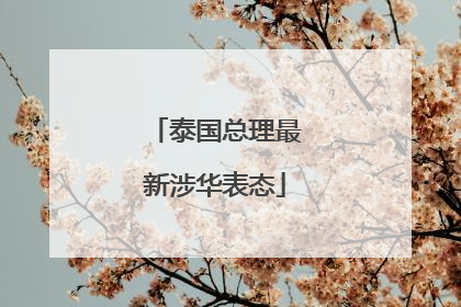 泰国总理最新涉华表态