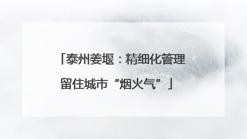 泰州姜堰：精细化管理留住城市“烟火气”