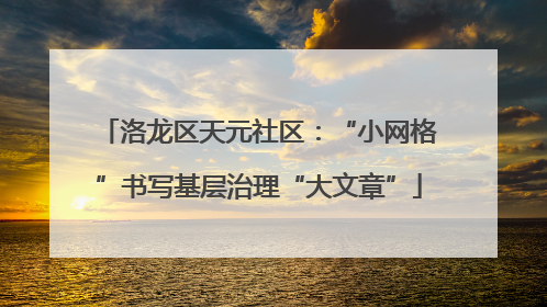洛龙区天元社区：“小网格”书写基层治理“大文章”