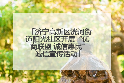 济宁高新区洸河街道阳光社区开展“优商联盟 诚信惠民”诚信宣传活动