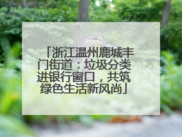 浙江温州鹿城丰门街道：垃圾分类进银行窗口，共筑绿色生活新风尚
