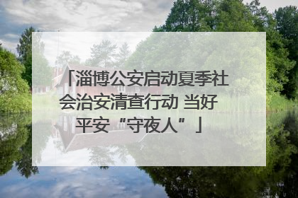 淄博公安启动夏季社会治安清查行动 当好平安“守夜人”
