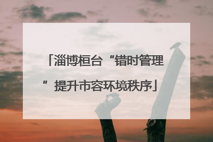 淄博桓台“错时管理”提升市容环境秩序