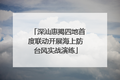 深汕惠揭四地首度联动开展海上防台风实战演练