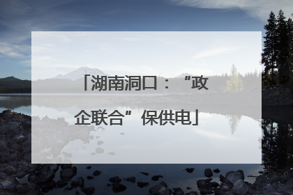 湖南洞口：“政企联合”保供电