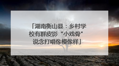 湖南衡山县：乡村学校有群皮影“小戏骨” 说念打唱像模像样