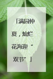 满园仲夏，灿烂花海迎“双节”