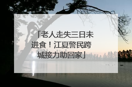 老人走失三日未进食！江夏警民跨城接力助回家