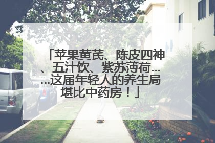 苹果黄芪、陈皮四神、五汁饮、紫苏薄荷……这届年轻人的养生局堪比中药房！