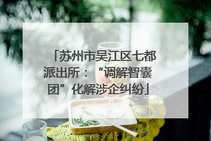 苏州市吴江区七都派出所：“调解智囊团”化解涉企纠纷