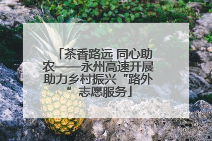 茶香路远 同心助农——永州高速开展助力乡村振兴“路外”志愿服务
