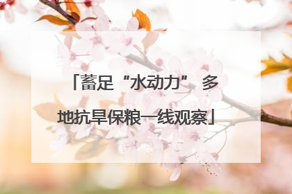 蓄足“水动力” 多地抗旱保粮一线观察