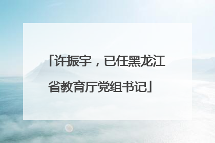 许振宇，已任黑龙江省教育厅党组书记