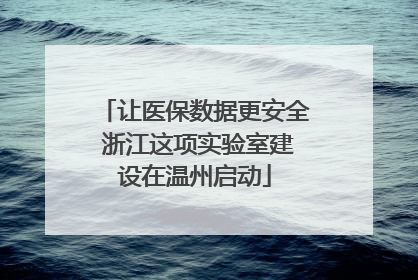 让医保数据更安全 浙江这项实验室建设在温州启动