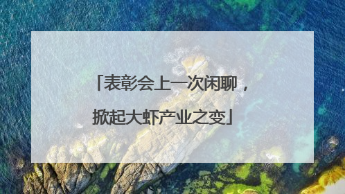 表彰会上一次闲聊，掀起大虾产业之变