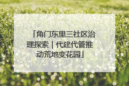 角门东里三社区治理探索｜代建代管推动荒地变花园