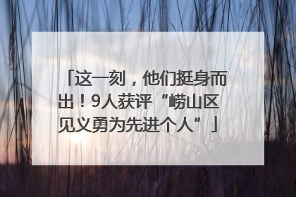 这一刻，他们挺身而出！9人获评“崂山区见义勇为先进个人”