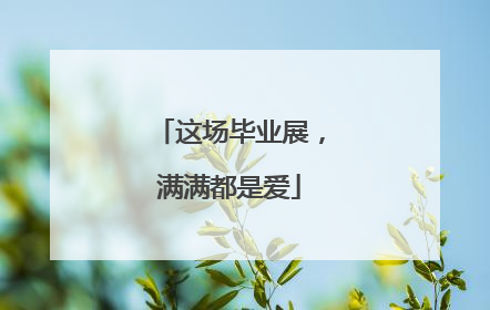 这场毕业展，满满都是爱