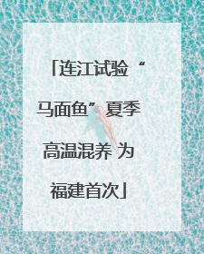 连江试验“马面鱼”夏季高温混养 为福建首次