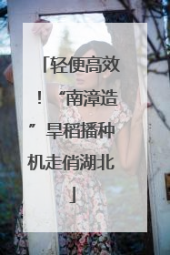 轻便高效！“南漳造”旱稻播种机走俏湖北