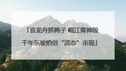 赛龙舟抓鸭子 岷江青神段千年东坡婚俗“活态”重现