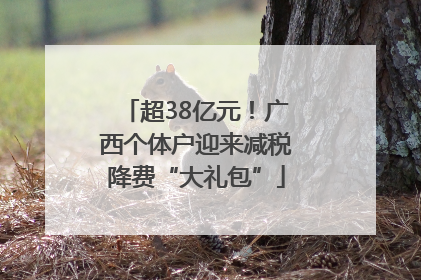 超38亿元！广西个体户迎来减税降费“大礼包”