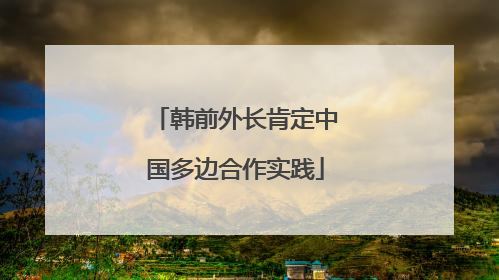 韩前外长肯定中国多边合作实践