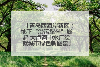 青岛西海岸新区：地下“治污堡垒”崛起 大卢河中水厂绘就城市绿色新图景