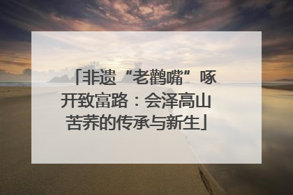非遗“老鹳嘴”啄开致富路：会泽高山苦荞的传承与新生