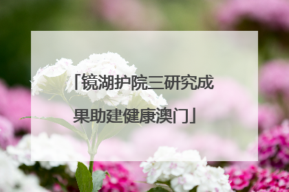 镜湖护院三研究成果助建健康澳门