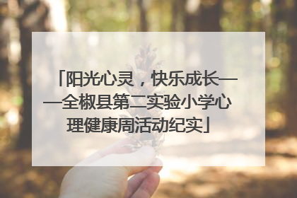 阳光心灵，快乐成长——全椒县第二实验小学心理健康周活动纪实
