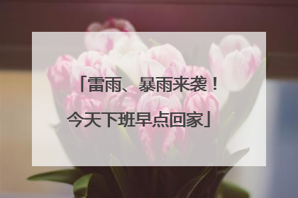 雷雨、暴雨来袭！今天下班早点回家