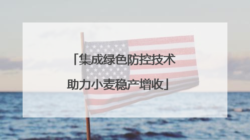 集成绿色防控技术助力小麦稳产增收