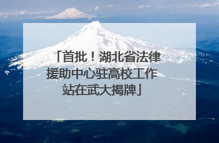 首批！湖北省法律援助中心驻高校工作站在武大揭牌