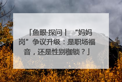 鱼眼·探问丨 “妈妈岗”争议升级：是职场福音，还是性别枷锁？