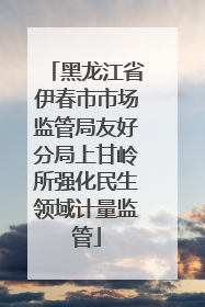 黑龙江省伊春市市场监管局友好分局上甘岭所强化民生领域计量监管